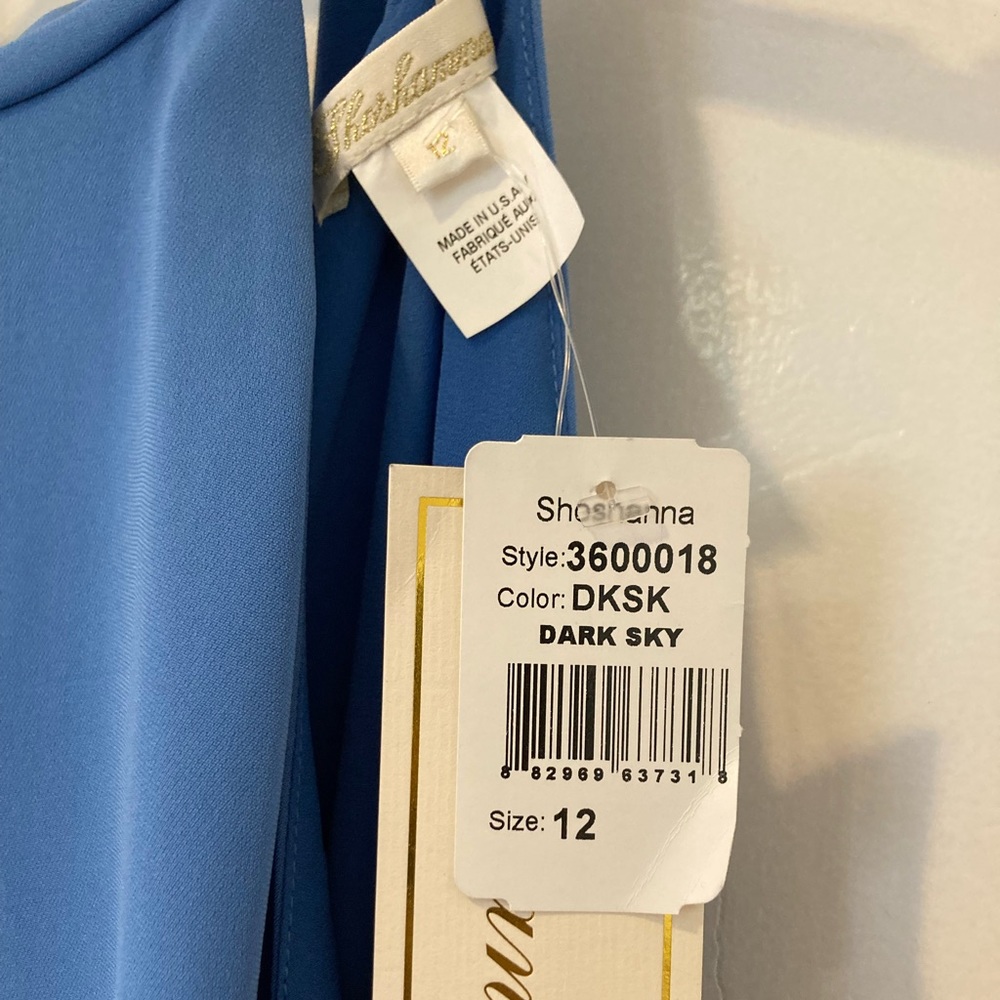 Shoshanna blue 12 tie back dress with flutter skirt new with tags never worn!